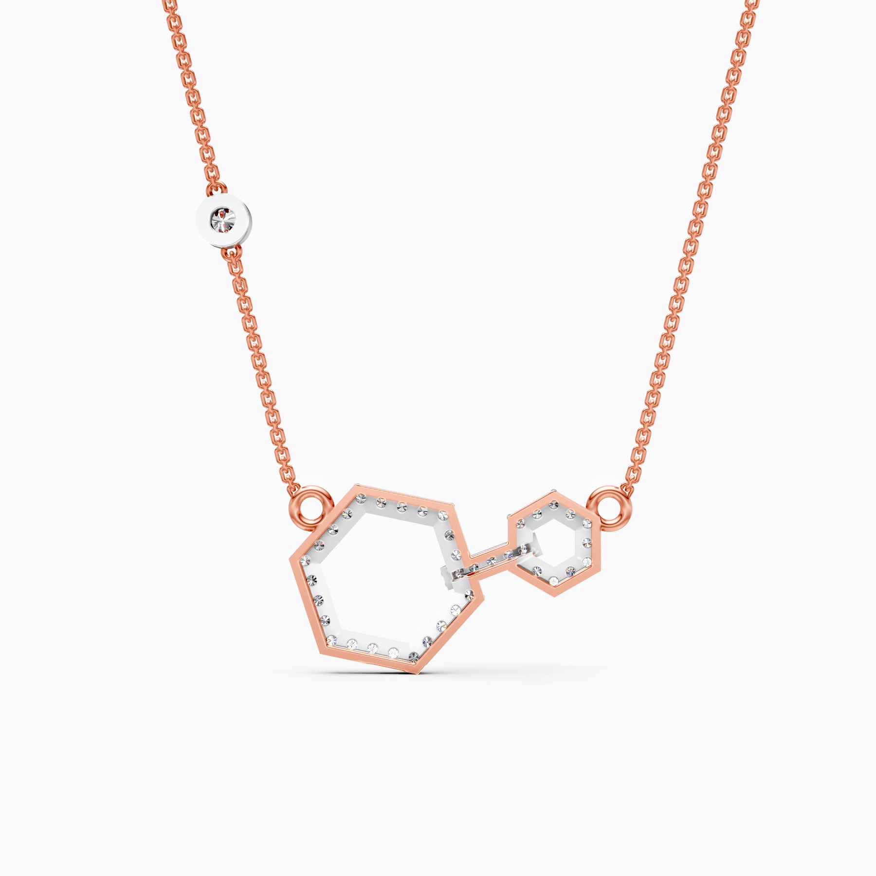 Modern Hexagon Lab Grown Diamond Pendant